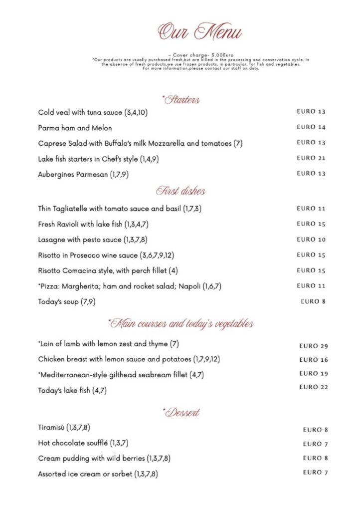 Menu San Giorgio EN