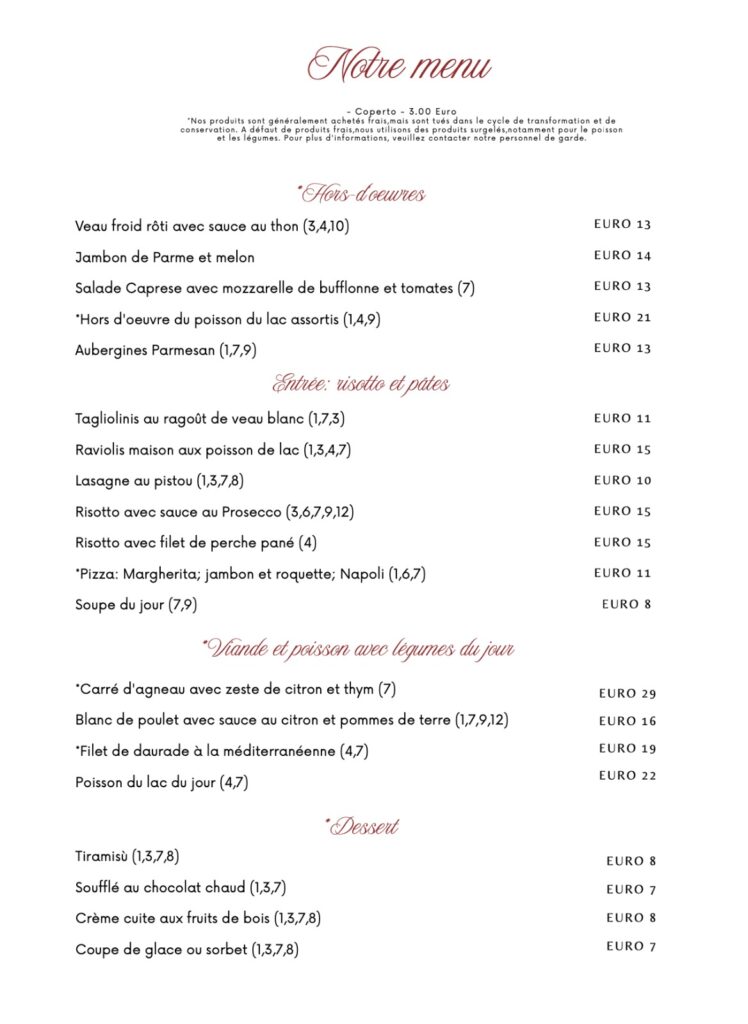 Menu San Giorgio FR
